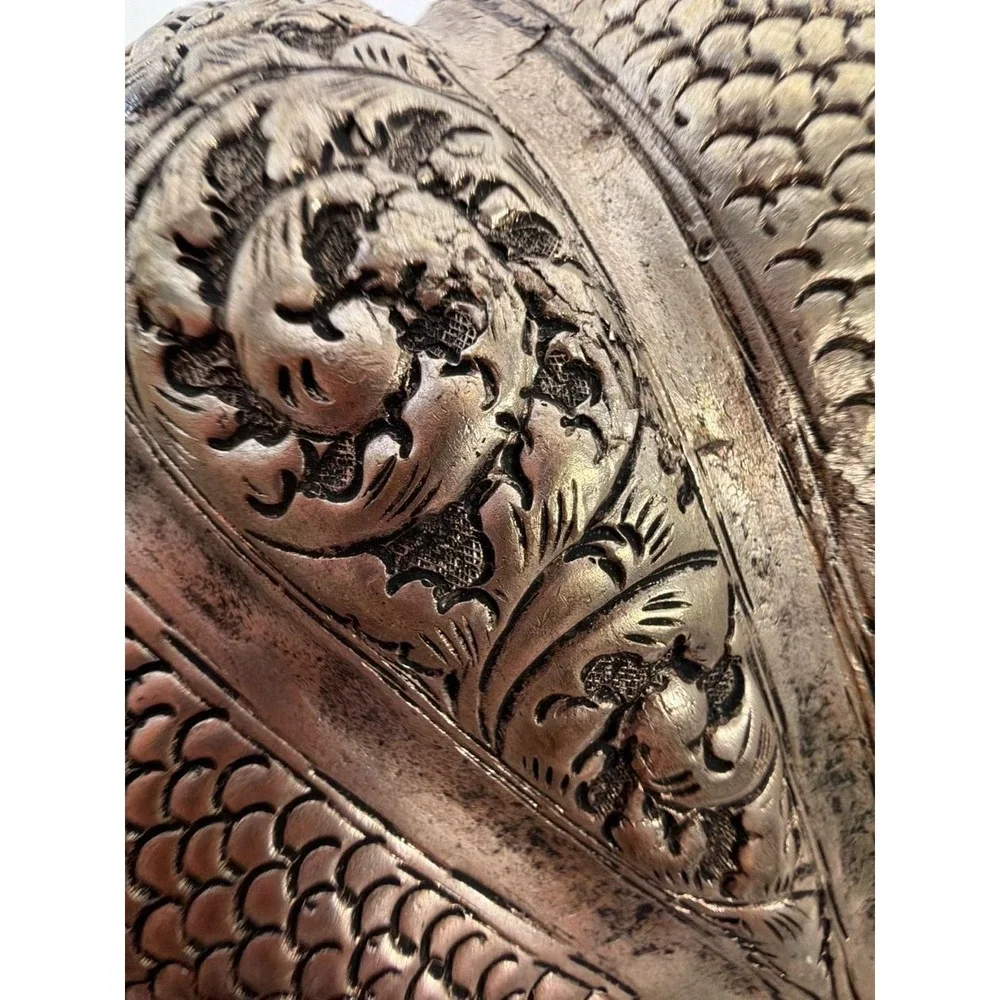 Vintage Middle Eastern ARTISAN HANDCRAFTED SILVER BOWL DISH PUMPKIN